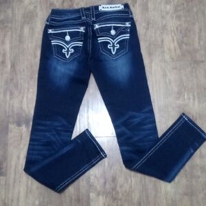 Rock Revival NWOT Women's 26 Skinny Flo Embellished Shimmer Flap Pockets